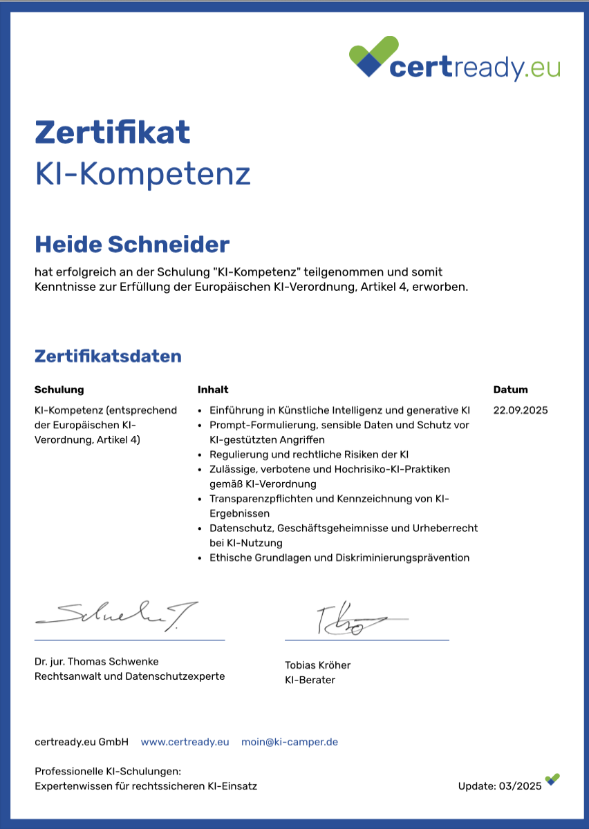 KI Kernkompetenz gemäß AI EU Act